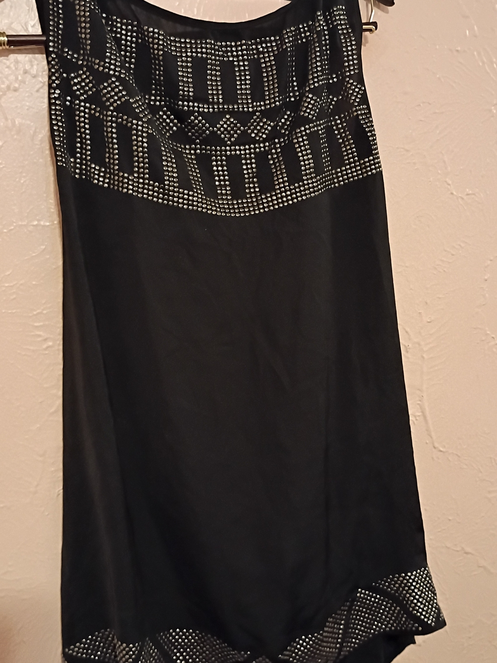 Caribbean Queen Black A-Line Skirt with Silver Stud Accents
